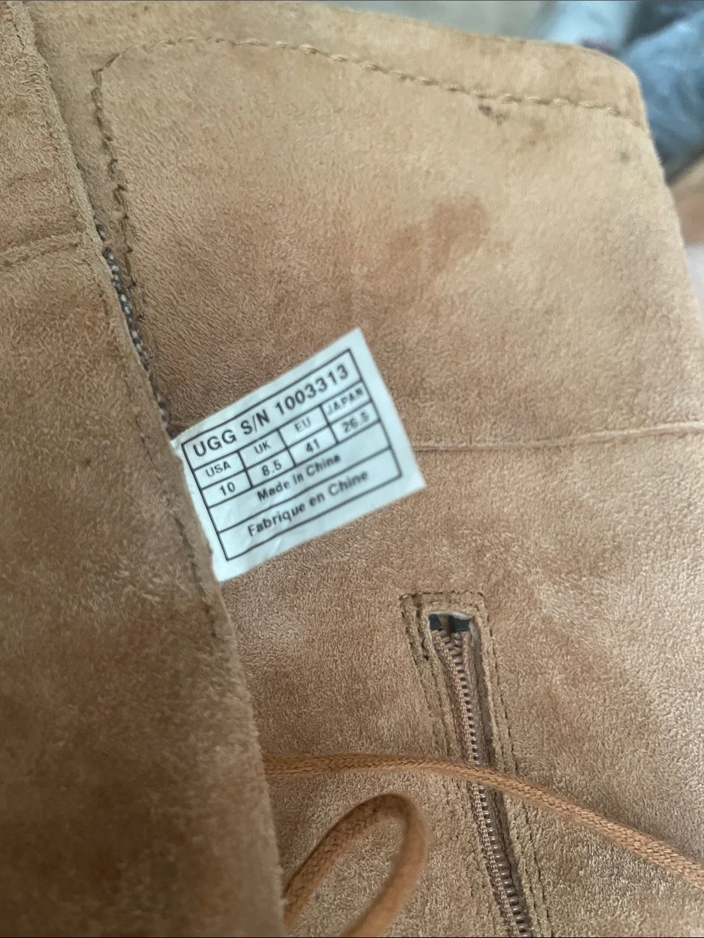 UGG Somaya Chestnut Suede Tall Moccasin Fringe Boots Size 10
